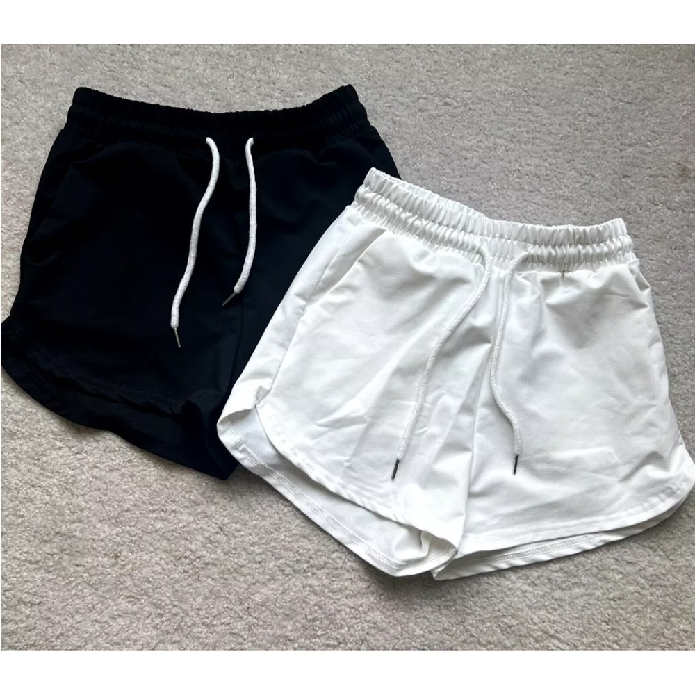 SHEIN Thick Gym Shorts NWOT Women’s Size XS Black and White Lot of 2